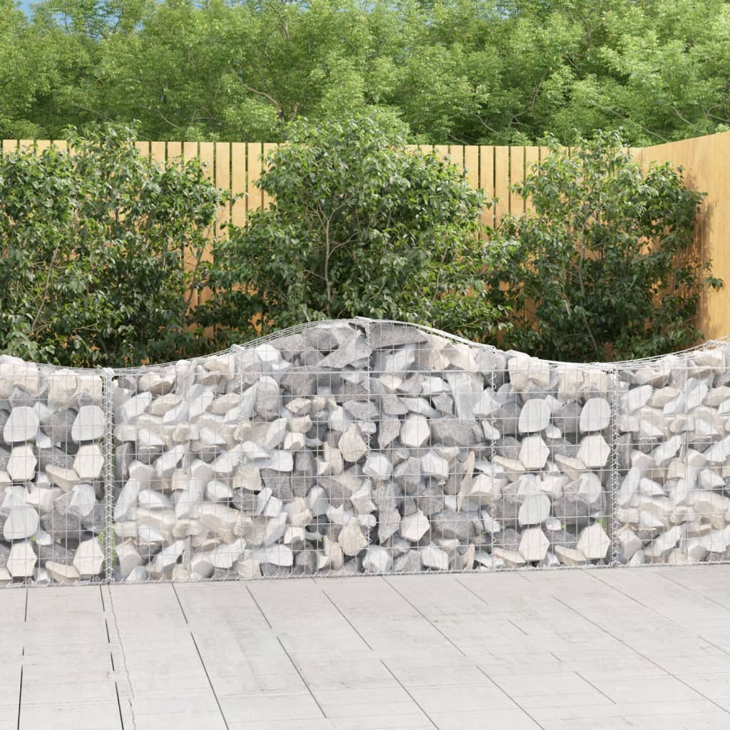 Cestas De Gaviones 18 Uds Forma De Arco Hierro 200x30x80/100 Cm_1