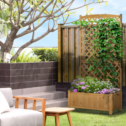 Outsunny Arriate De Jardín Con Enrejado Para Trepadora Cultivos 90x45x180 Cm_1