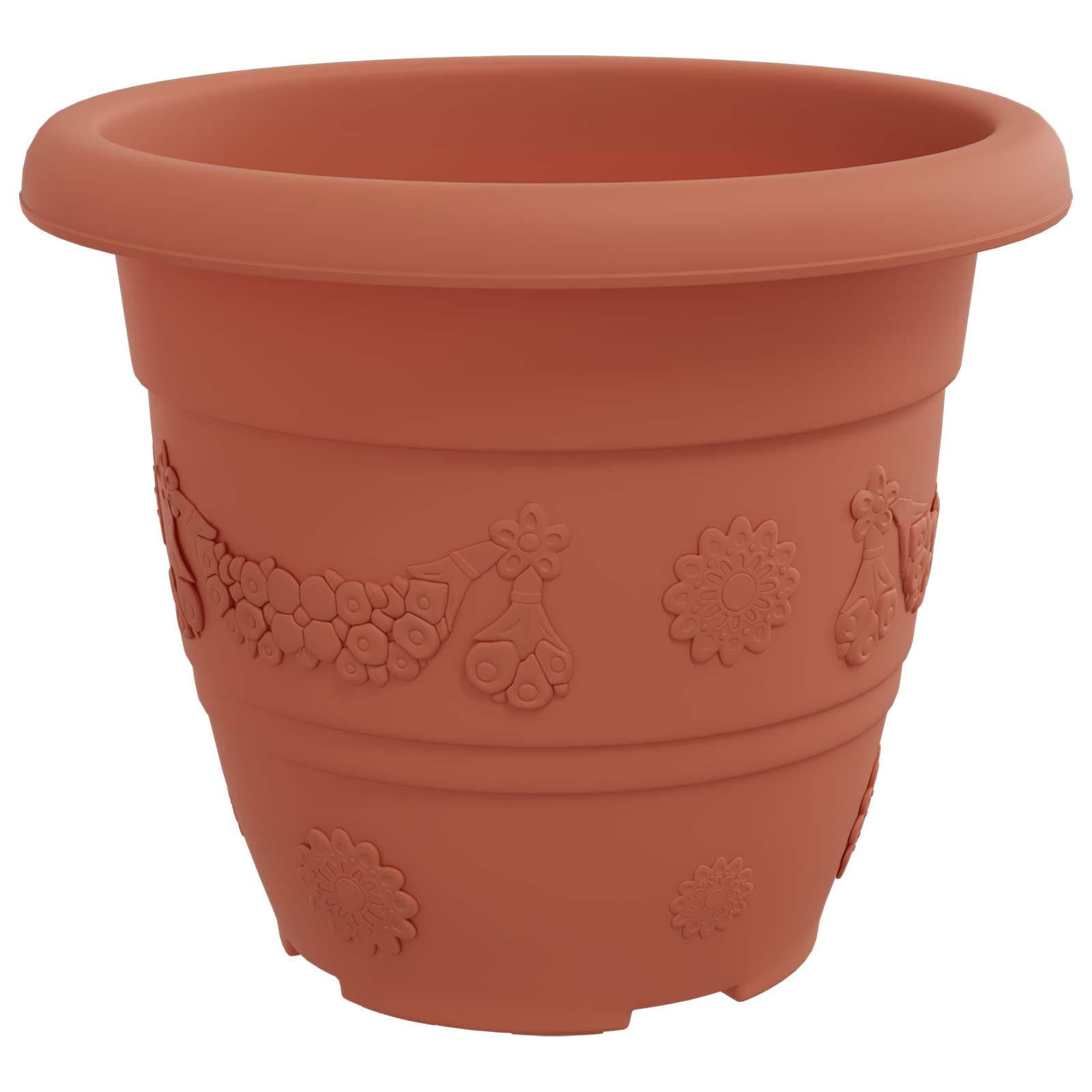 Macetas 24 Pcs Rojo Ladrillo Ø 22 X 18 Cm Plástico_5