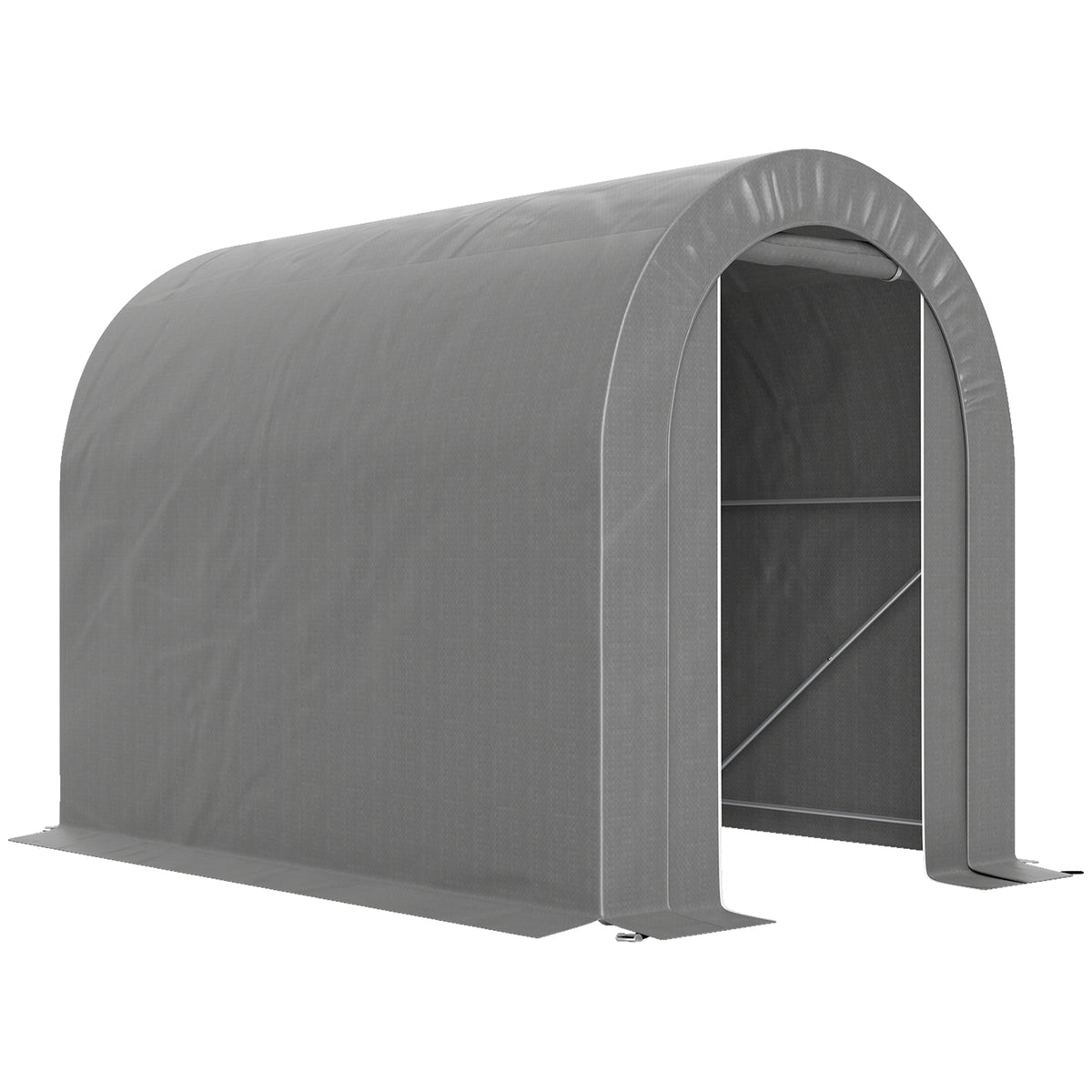 Outsunny Carpa De Jardín Para Herramientas Bicicletas Motos 2,4x1,6x1,9 M Gris_0