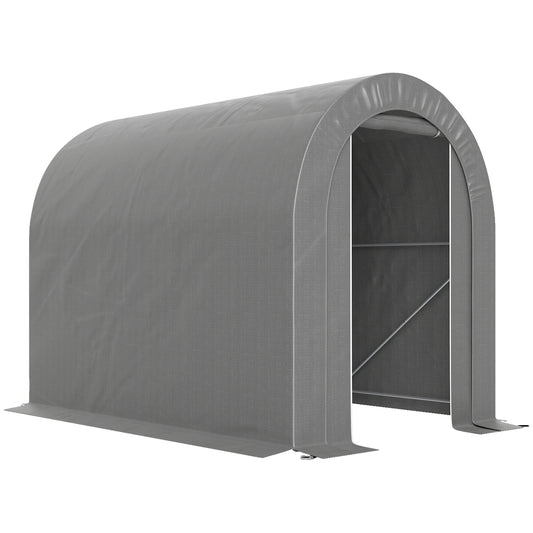 Outsunny Carpa De Jardín Para Herramientas Bicicletas Motos 2,4x1,6x1,9 M Gris_0