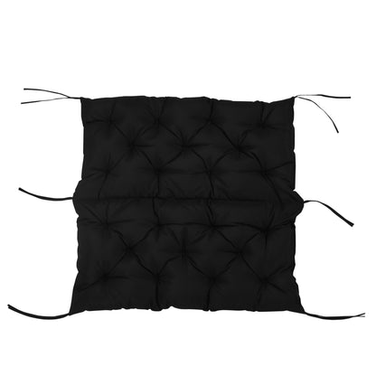 Cojín Para Banco Outsunny Poliéster, Algodón Negro 100x98x8 Cm_4