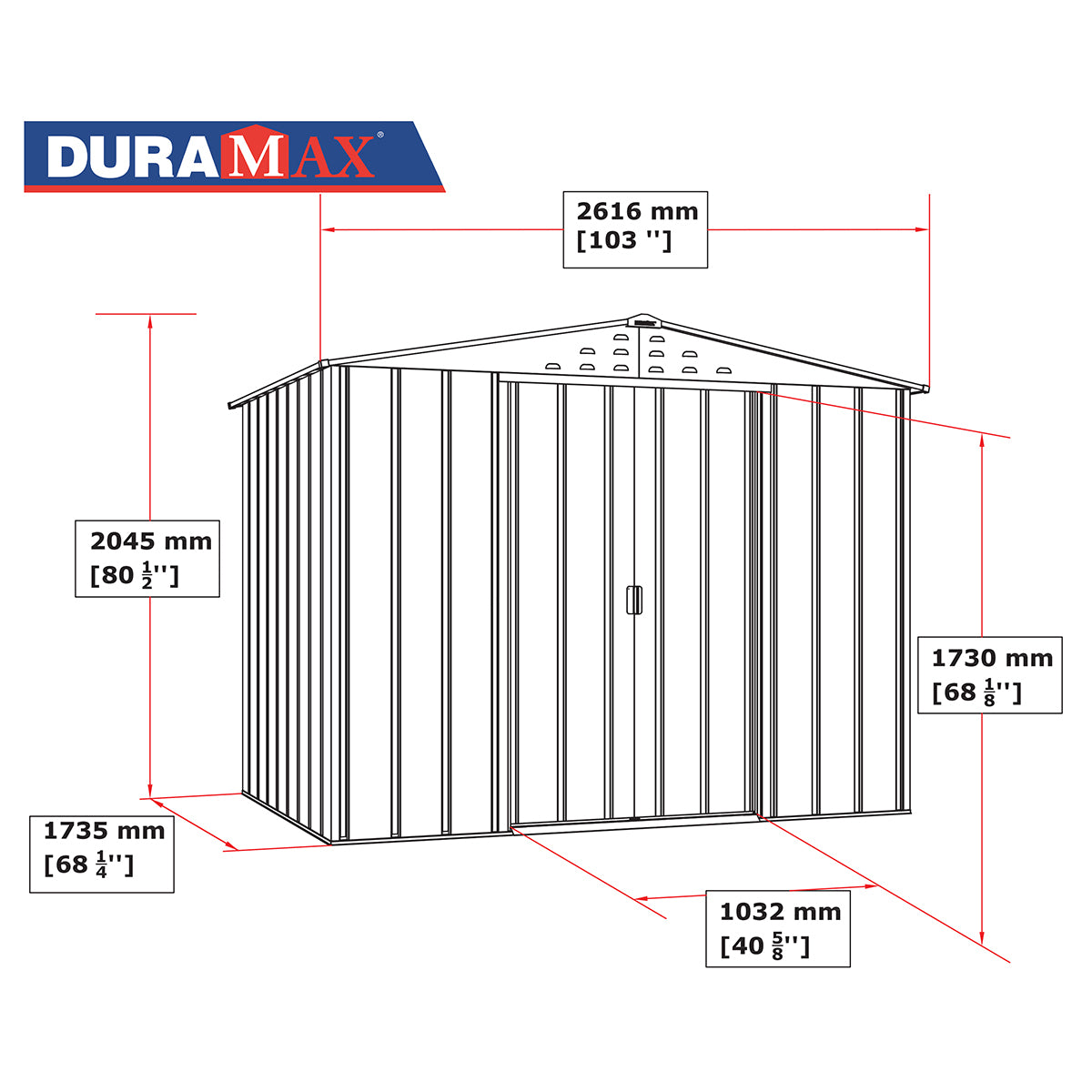 Duramax - Caseta Jardín - Top Titan 8x6 - Metal - Color Gris Antracita_4