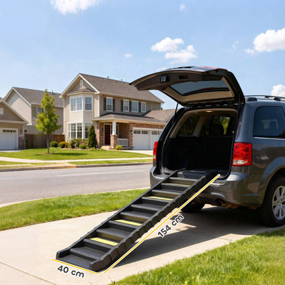 Pawhut Rampa Para Perros Plegable 154 Cm Con 10 Escalones Antideslizantes Negro_2