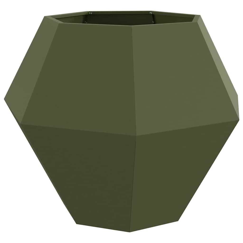 Jardinera 2 Pcs Verde Oliva 100 X 100 X 80 Cm Acero_4