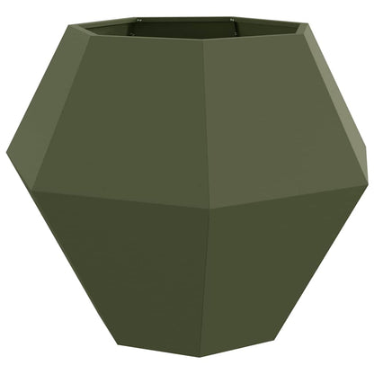 Jardinera 2 Pcs Verde Oliva 100 X 100 X 80 Cm Acero_4