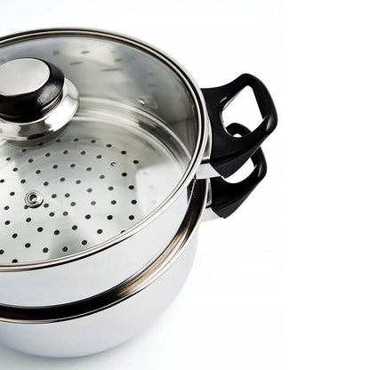 Cacerola Vapor Inoxidable Tapa Vidrio 22 Cm_3
