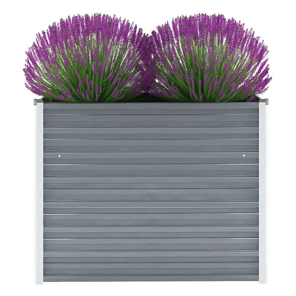 Arriate De Jardín De Acero Galvanizado Gris 100x40x77 Cm_1