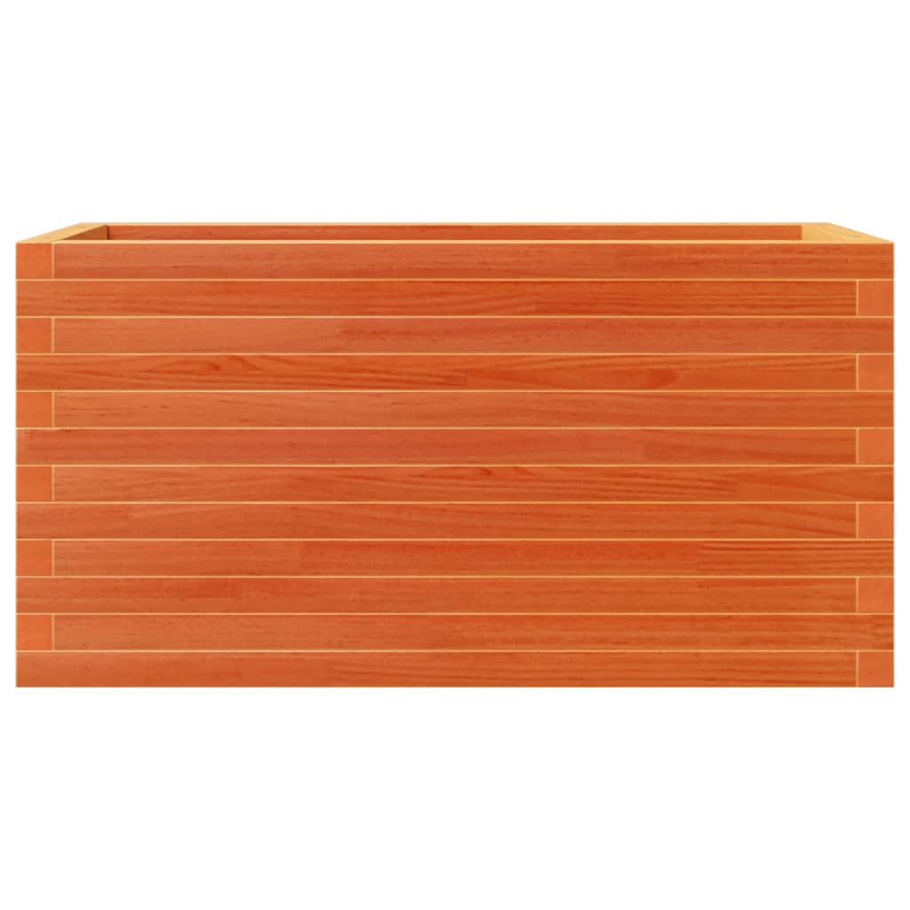 Jardinera De Madera Maciza Pino Marrón Cera 90x40x46 Cm_4