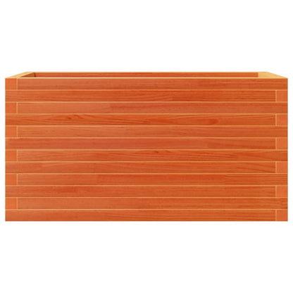 Jardinera De Madera Maciza Pino Marrón Cera 90x40x46 Cm_4