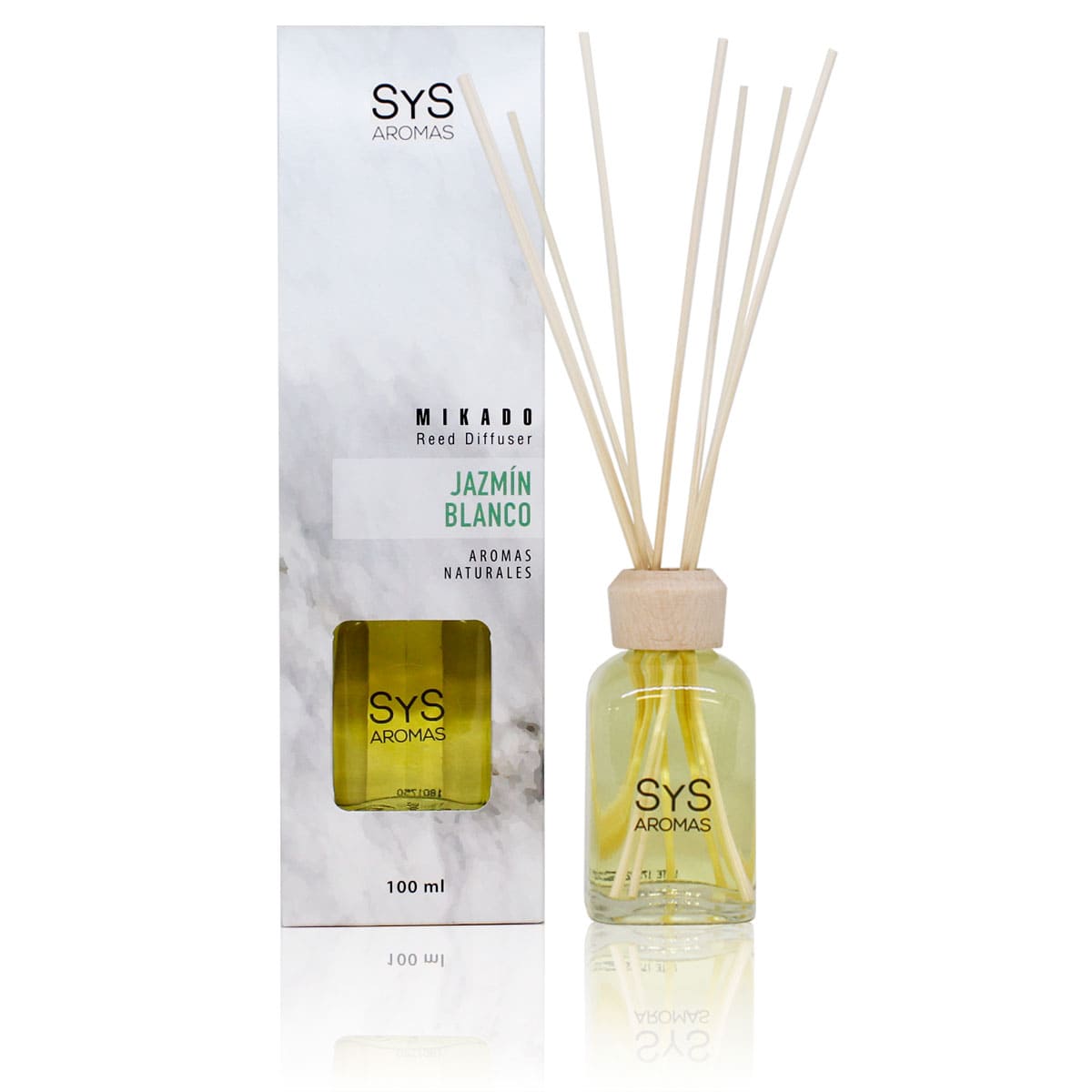 Ambientador Mikado Jazmín Blanco Mármol SYS Aromas 100 ml | Aroma Floral y Dulce | Relajante_0