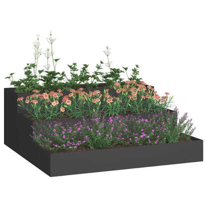 Macetero De Jardín Negro 90 X 90 X 35 Cm Acero Laminado En Frío_2