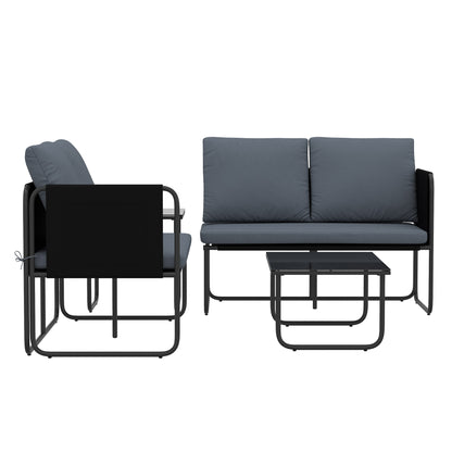 Muebles De Jardín Outsunny Acero, Textilene Gris 113x64x71 Cm_3
