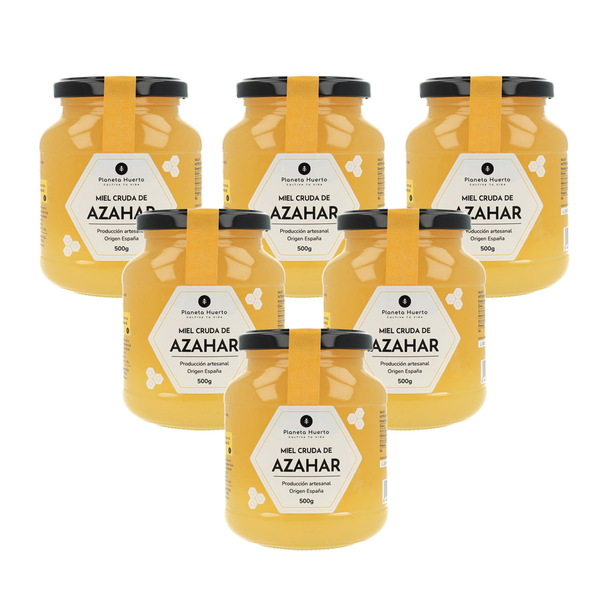 Pack 6x Miel Cruda de Azahar Planeta Huerto 500 g