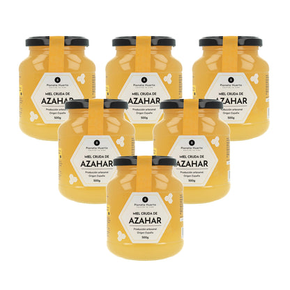 Pack 6x Miel Cruda de Azahar Planeta Huerto 500 g