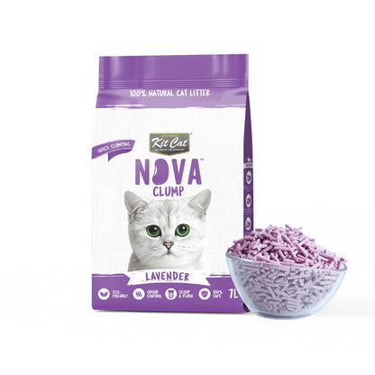 Pack 6 Kit Cat Arena Eco Nova Clump - Lavender 7 L Arena para gatos - Floral Suave y Relajante