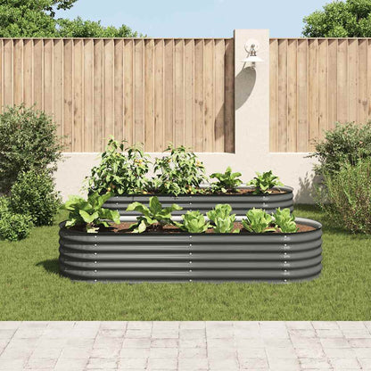 Arriate De Acero Galvanizado Gris 240x80x44 Cm_2