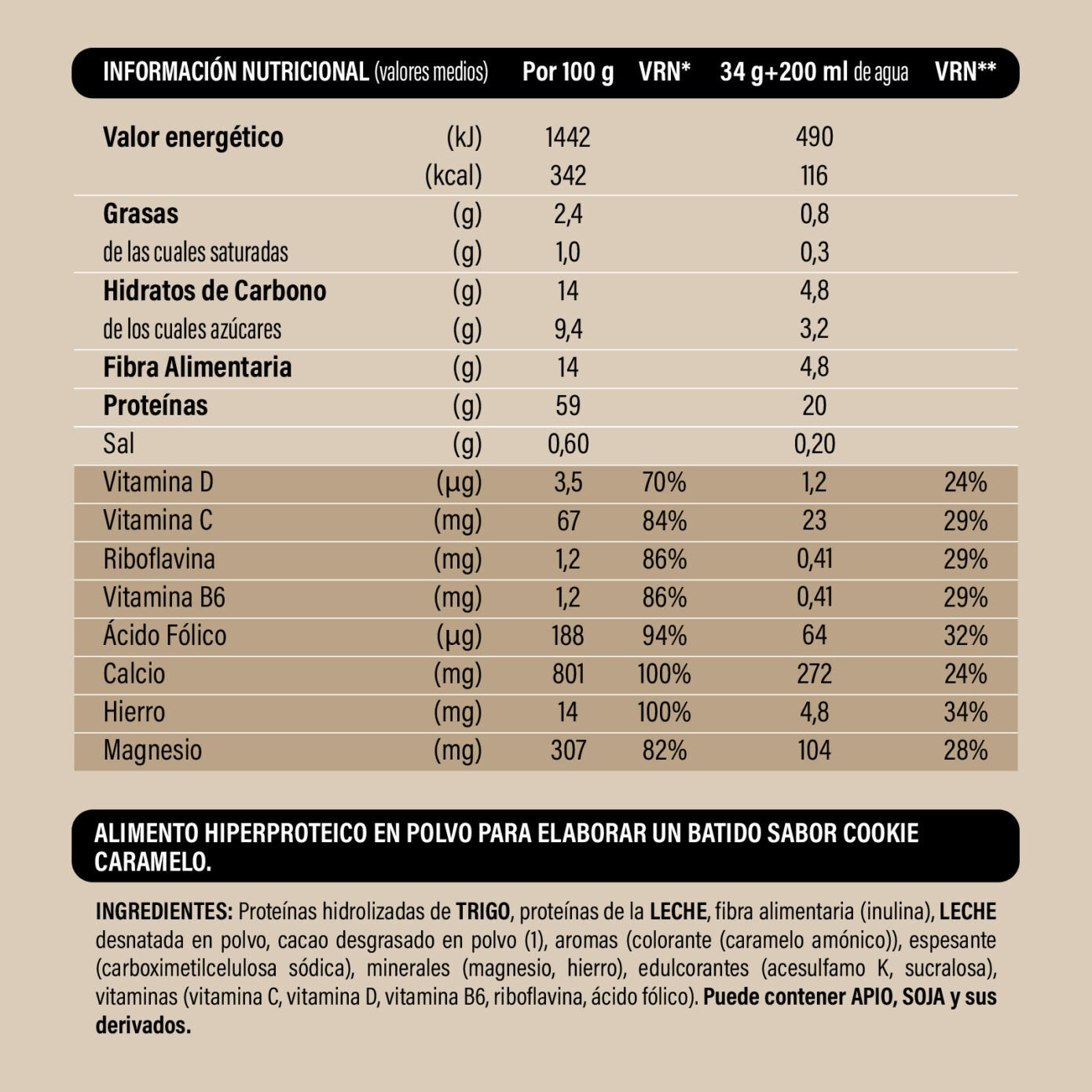 Batido Proteína Cookie BICENTURY 340g