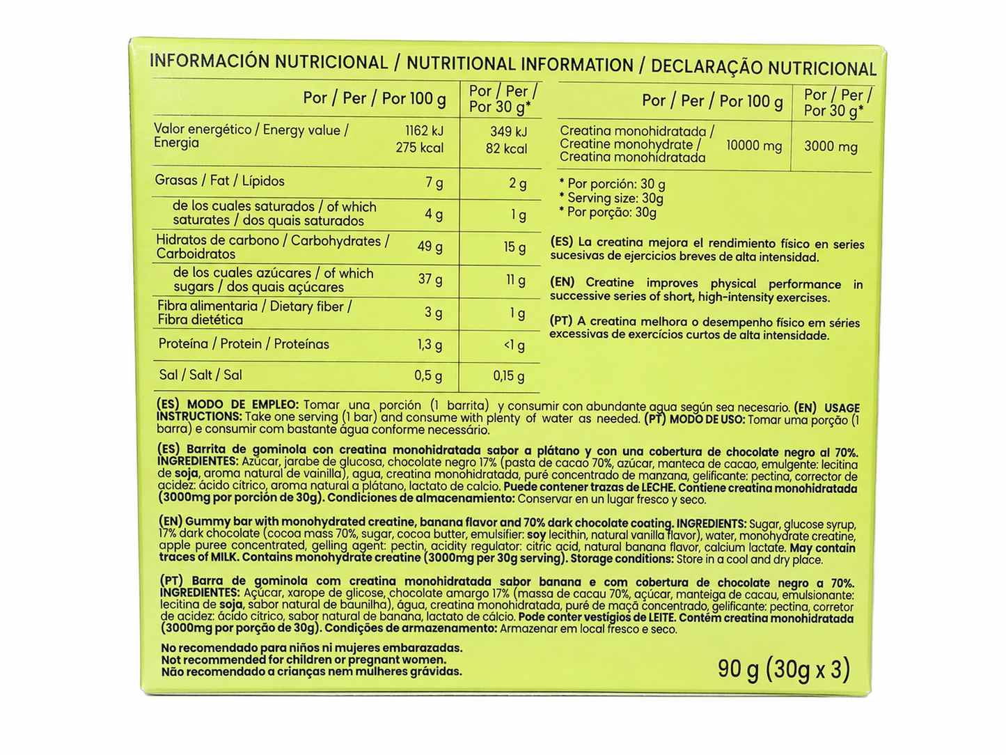Candyglam Creatine | Gummy Bar Vegana Con Chocolate 70% | 3g Creatina Creavitalis® | Pack 9 Barritas_2