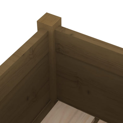 Jardinera De Madera Maciza De Pino Marrón Miel 70x70x70 Cm_4