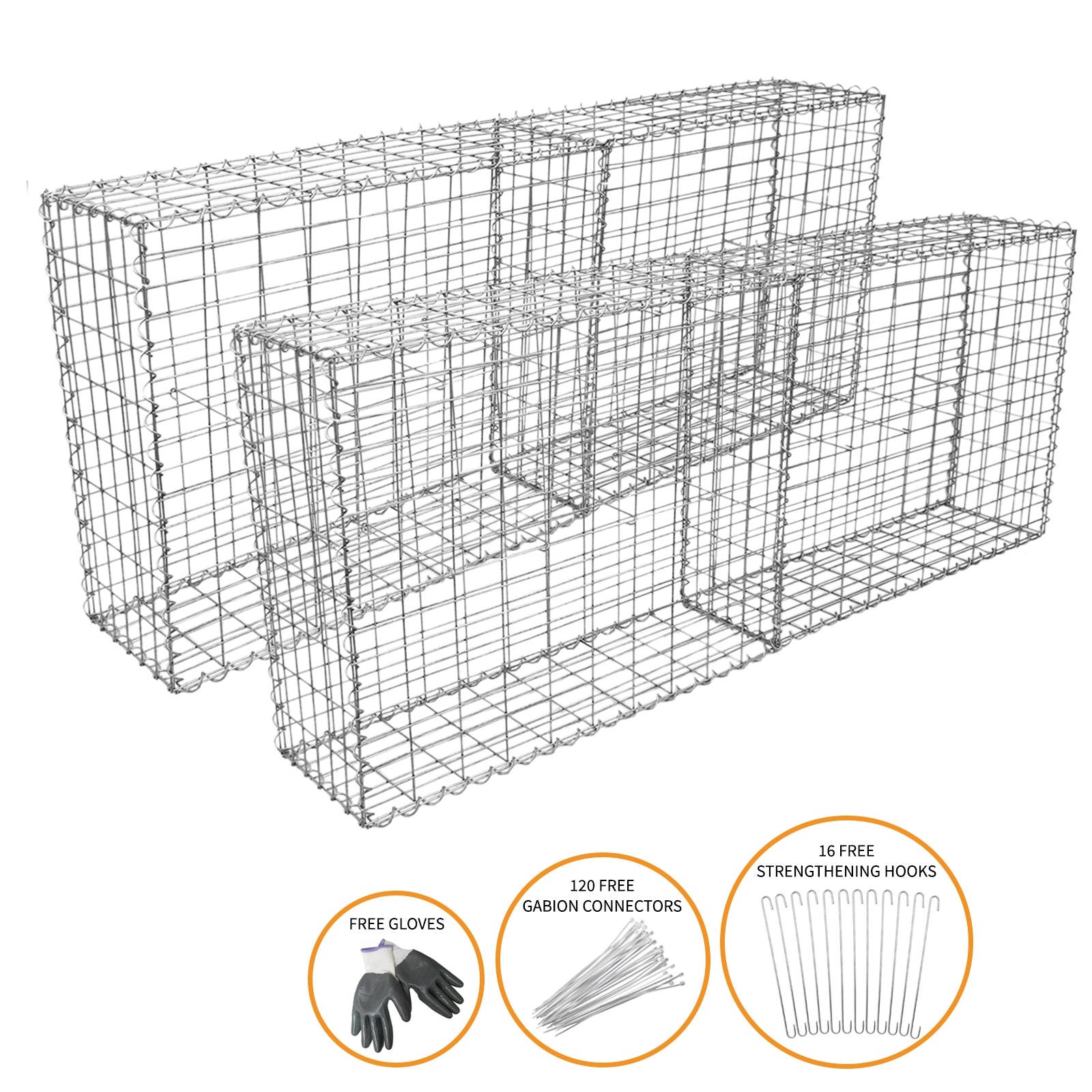 Cestas De Acero Inoxidable De Exterior 100 X 95 X 30cm Pack De 4_1