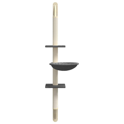 Árbol Rascador Para Gatos De Pared Gris Oscuro 142,5 Cm_3