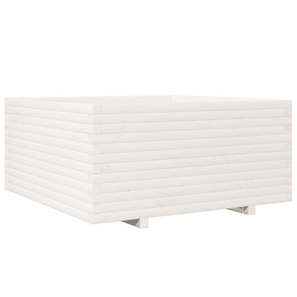 Jardinera Madera Maciza De Pino Blanco 100x100x49,5 Cm_0