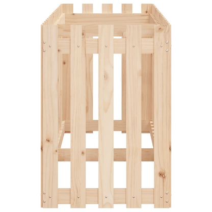 Arriate Elevado Jardín Con Valla Madera Maciza Pino 200x50x70cm_5