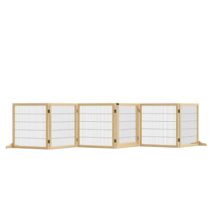 Pawhut Barrera De Seguridad Para Perros Plegable De Madera Con Soporte De Pie_0