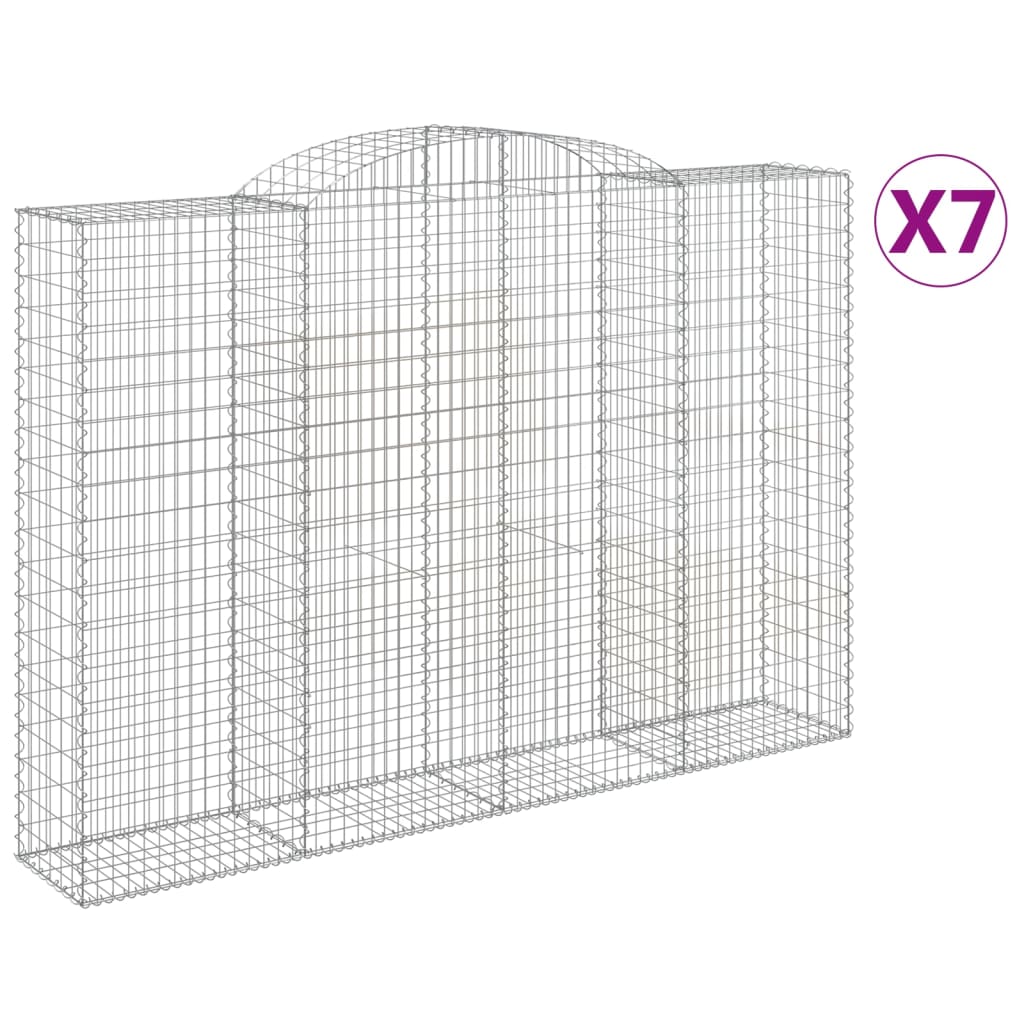 Cestas De Gaviones 7 Uds Forma De Arco Hierro 300x50x200/220 Cm_0