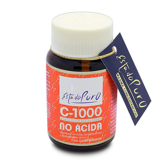 Vitamina C-1000 No Acida  Estado Puro Tongil 100 Comp
