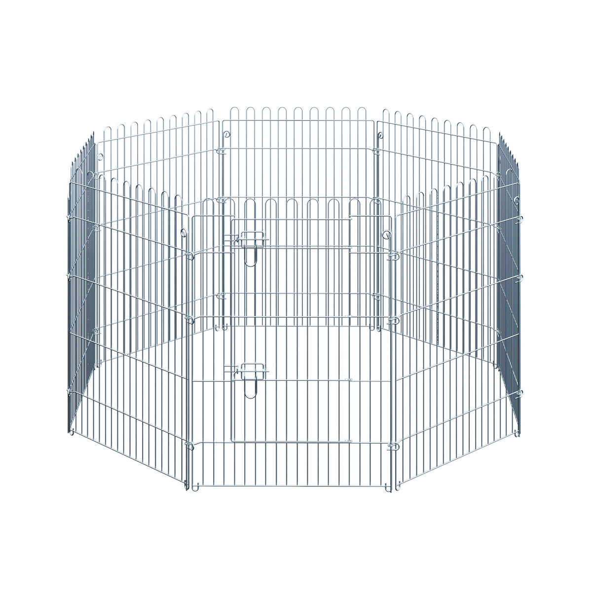Pawhut Parque Para Perros De 8 Piezas 63x91 Cm Con 1 Puerta Plata_0