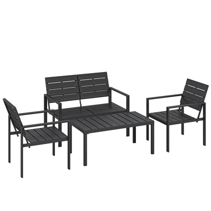 Outsunny Conjunto De Muebles De Jardín Para 4 Personas Negro_0