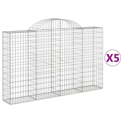 Cestas De Gaviones 5 Uds Forma De Arco Hierro 200x30x120/140 Cm_0