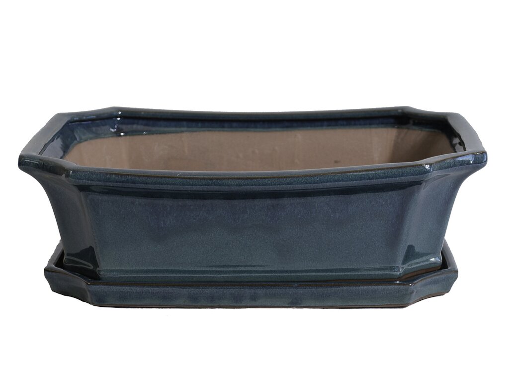 Tiesto Rectangular Verde Con Plato 29x23x10cm_0