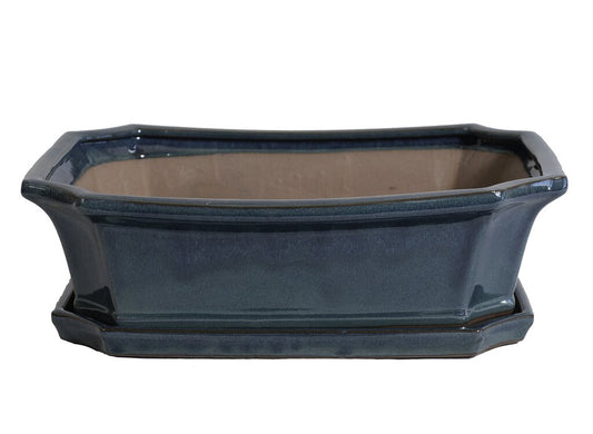 Tiesto Rectangular Verde Con Plato 29x23x10cm_0