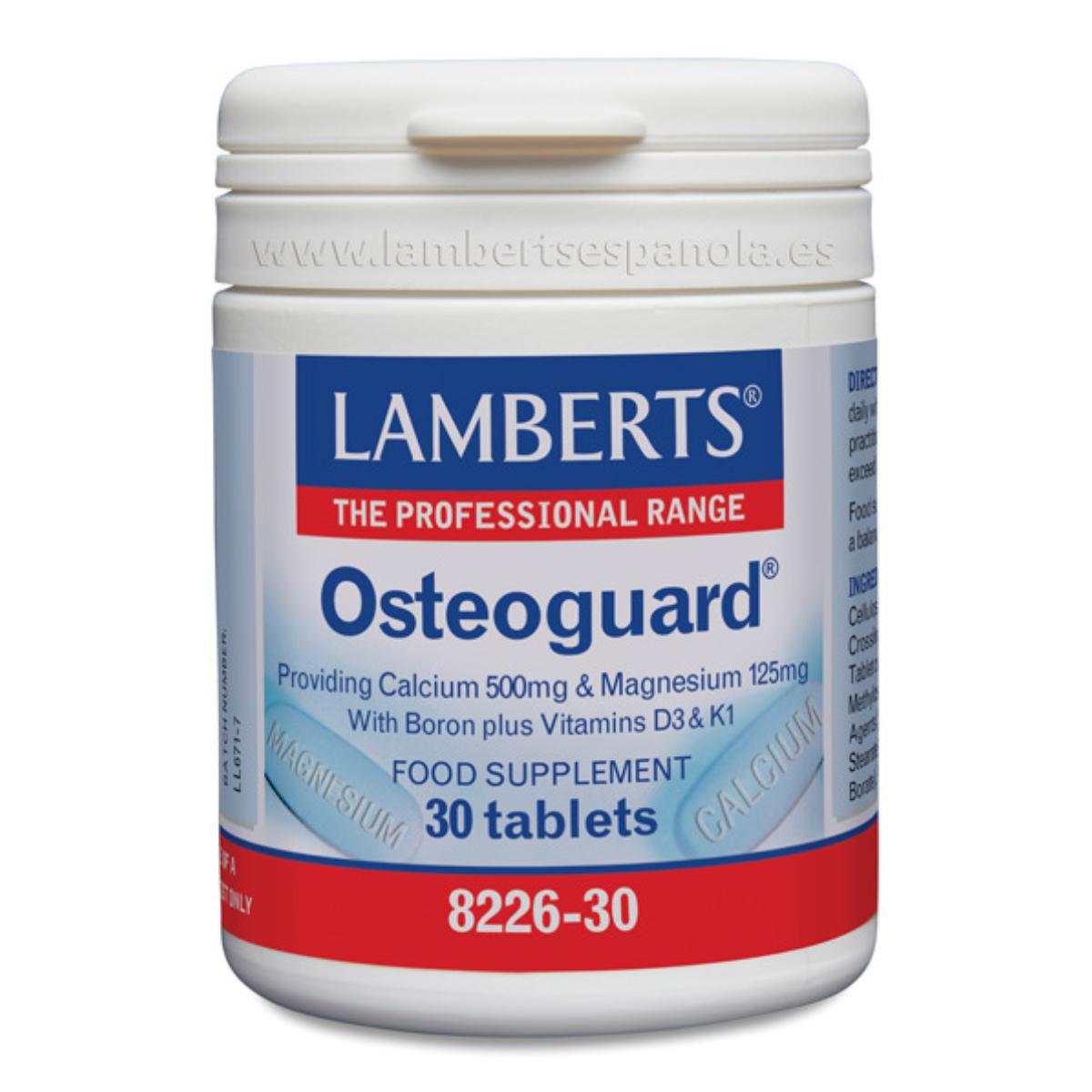 Osteoguard calcio, magnesio, boro vitaminas D y K30 Lamberts 30 tabletas