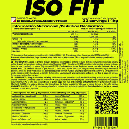 Iso Fit - 1kg - Chocolate Blanco Con Fresa - Aumenta La Masa Muscular - Masmusculo_4