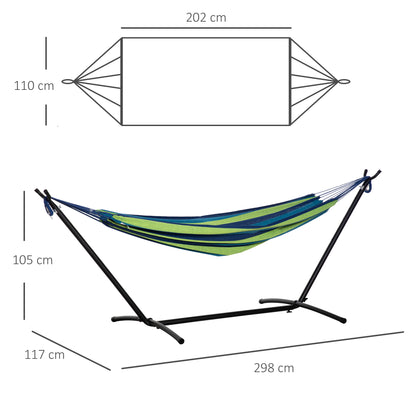 Outsunny Hamaca Con Soporte 310x117 Cm Hamaca De Camping Con Bolsa De Transporte_2