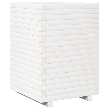 Jardinera Madera Maciza De Pino Blanco 50x50x72 Cm_0