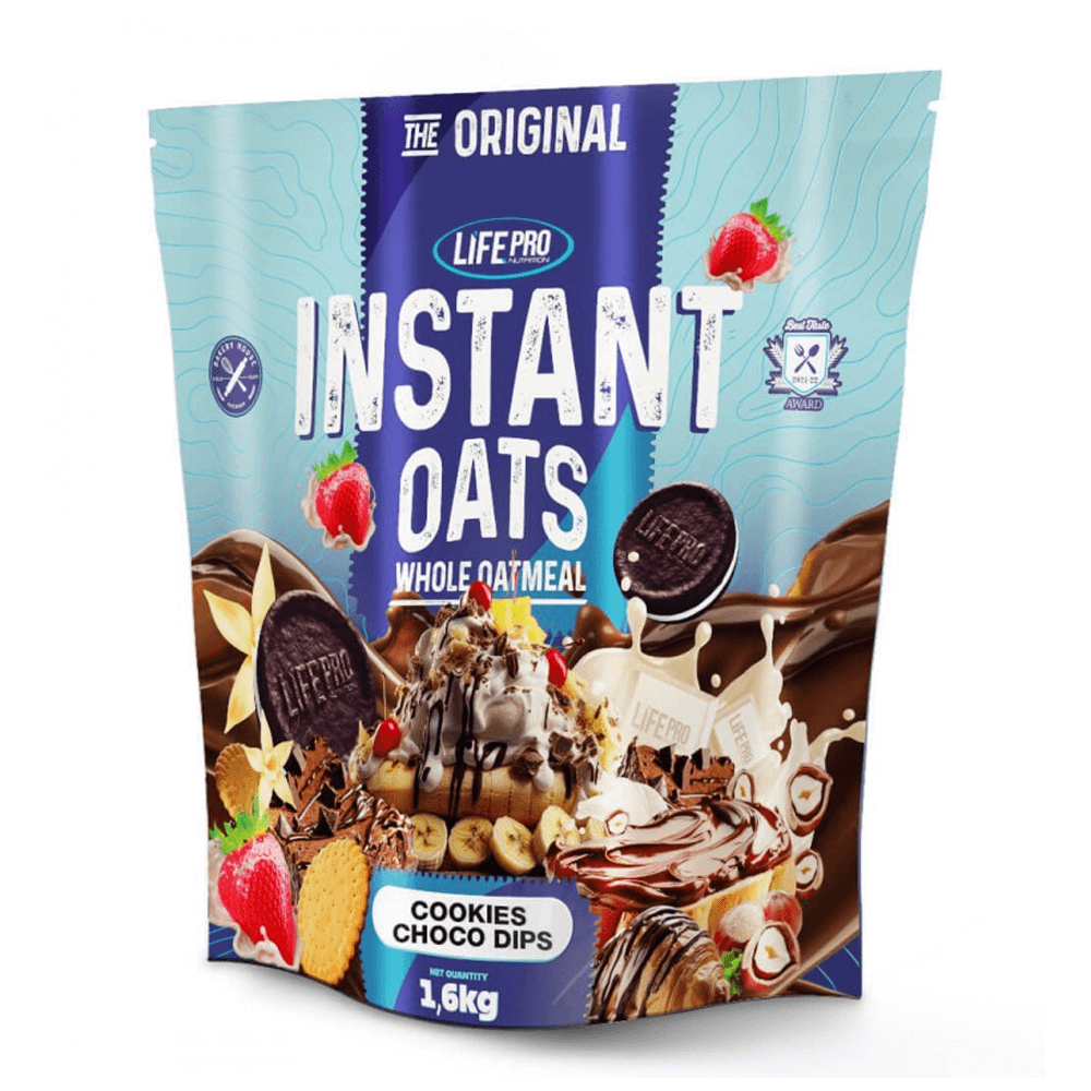 Instant Oats (harina De Avena) - 1,6kg - Galleta Y Chips De Chocolate - Avena - Lifepro_0