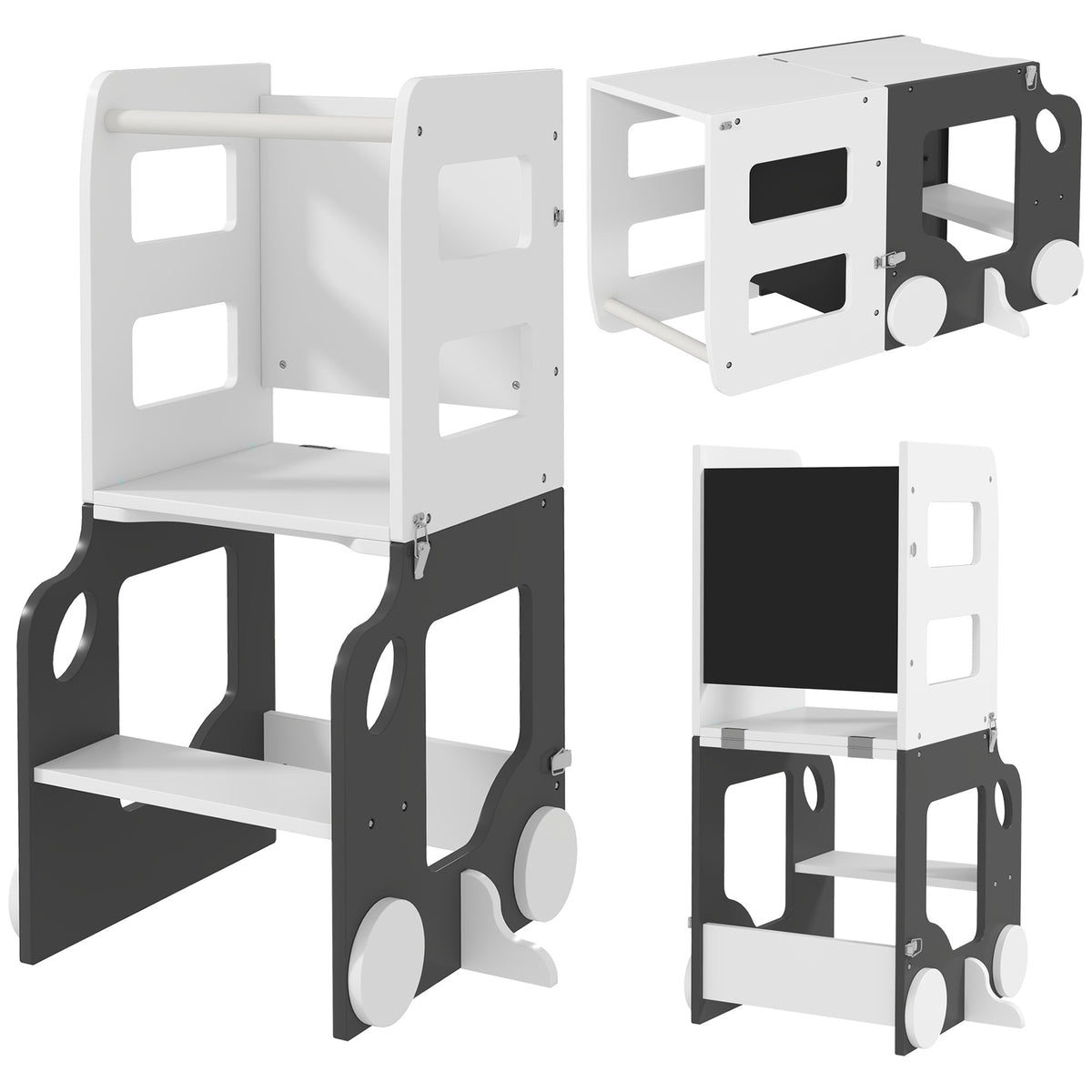 Aiyaplay Torre De Aprendizaje En Forma De Coche Convertible En Mesa Y Silla_0