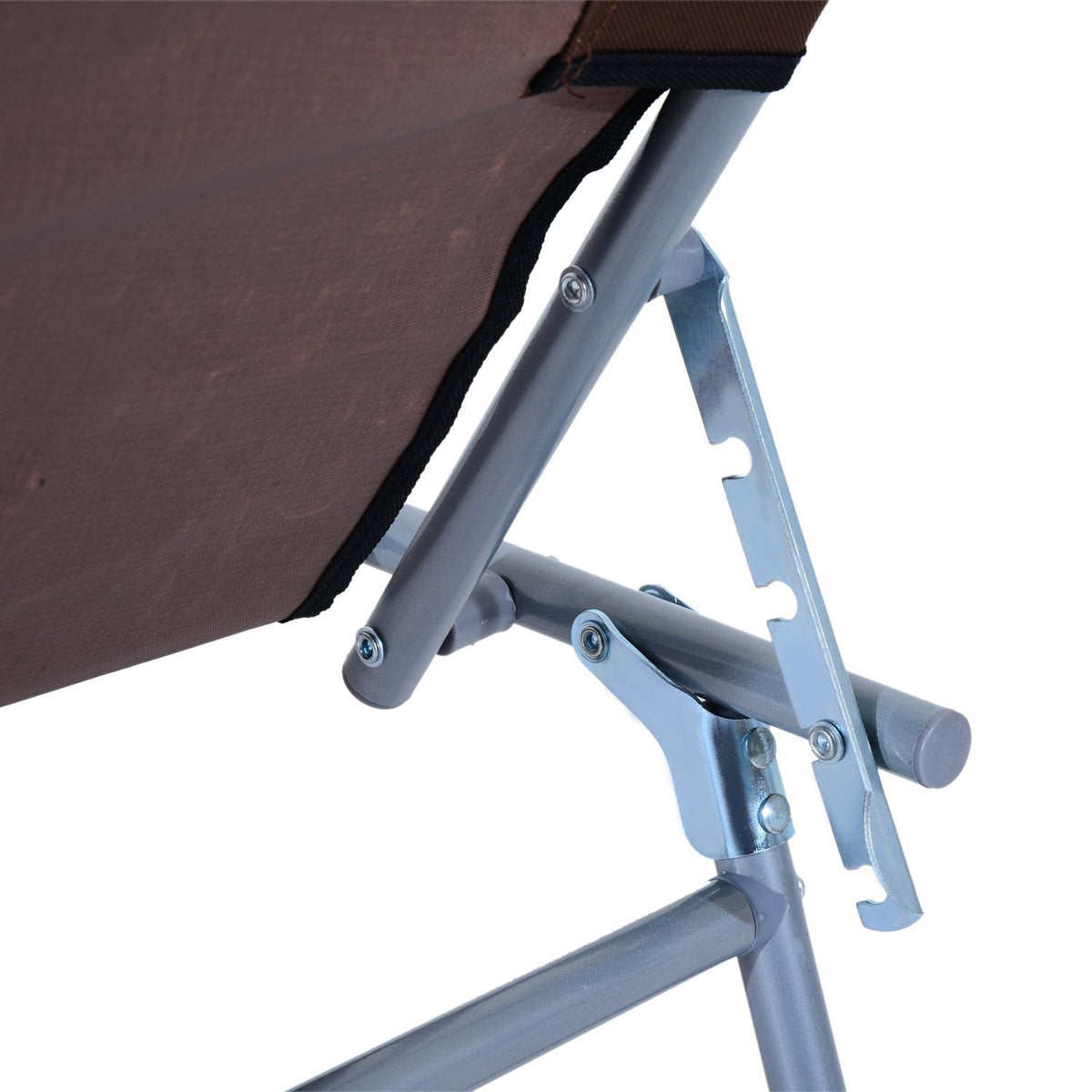 Outsunny Tumbona De Jardín Plegable Con Toldo Desmontable 187x58x36 Cm Marrón_3