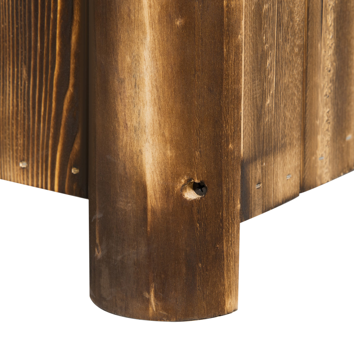 Outsunny Jardinera De Madera Arriate De Jardín Con 4 Patas 70x35x30 Cm Natural_3
