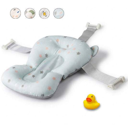 Bathby Cojín De Baño Antideslizante Con Estampado De Corona Para Estrellas azul, Cómodo Y Seguro_0