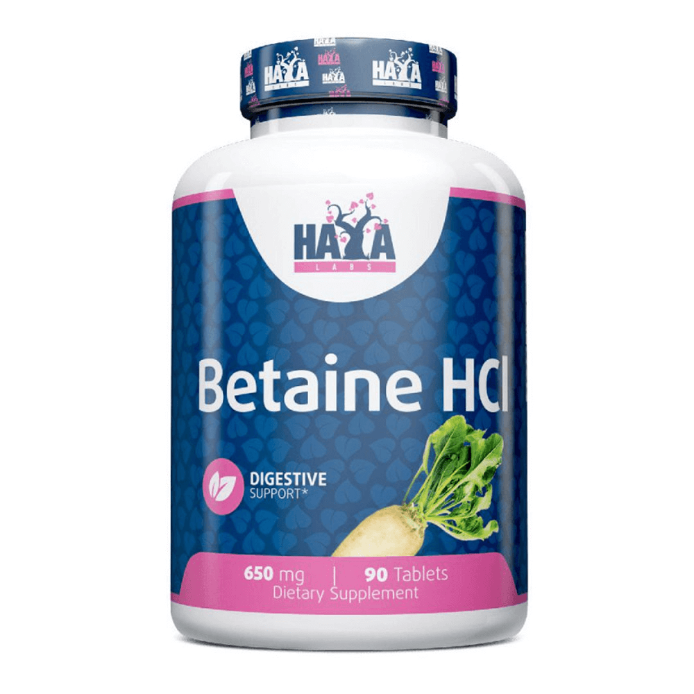 Betaína Hcl 650mg - 90 Tabletas - Digestivos - Haya Labs_0