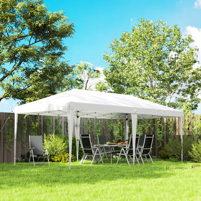 Outsunny Carpa Plegable 6x3 M Con Altura Ajustable Anti-uv Blanco_1