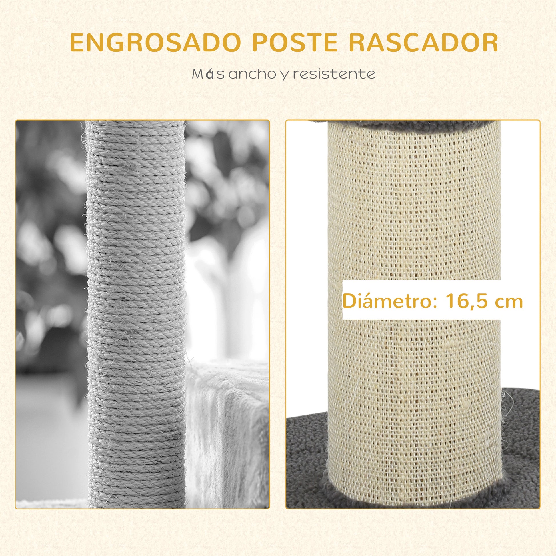 Pawhut Árbol Rascador Para Gatos Altura 91 Cm De 3 Niveles 45x45x91cm Gris_5