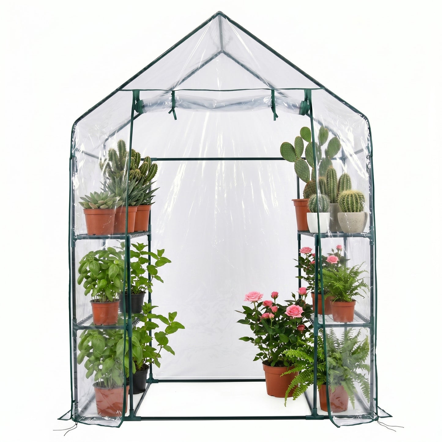 Invernadero De Jardín 140x70x190cm Nyana Garden | 4 Estantes | Puerta Enrollable_0