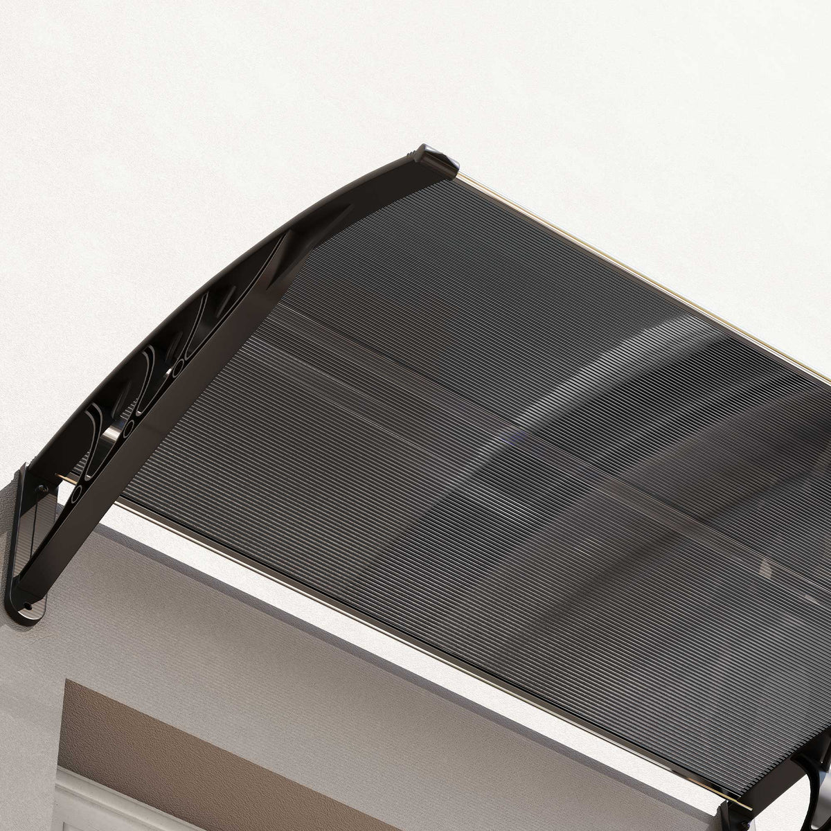 Marquesina Exterior Outsunny Policarbonato Negro 100x75x23 Cm_3